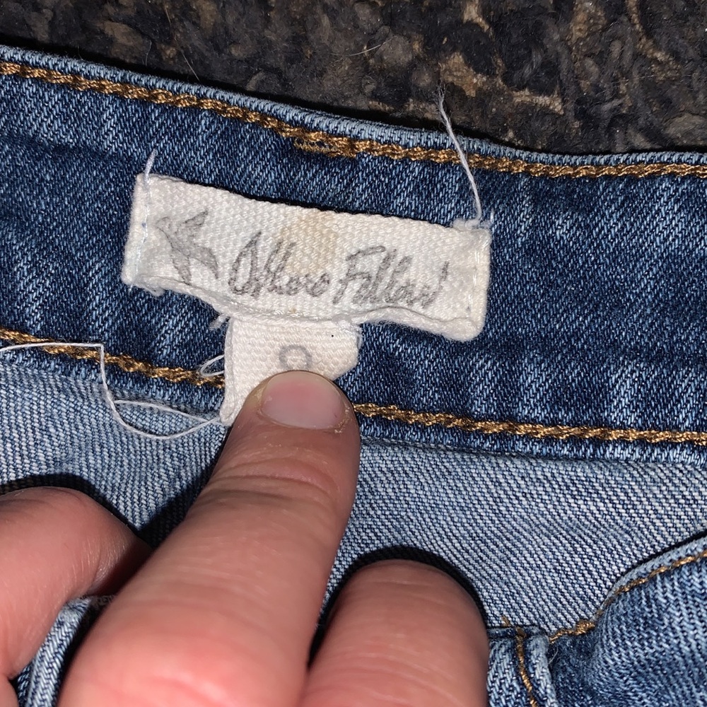 Boutique blue jean shorts distressed